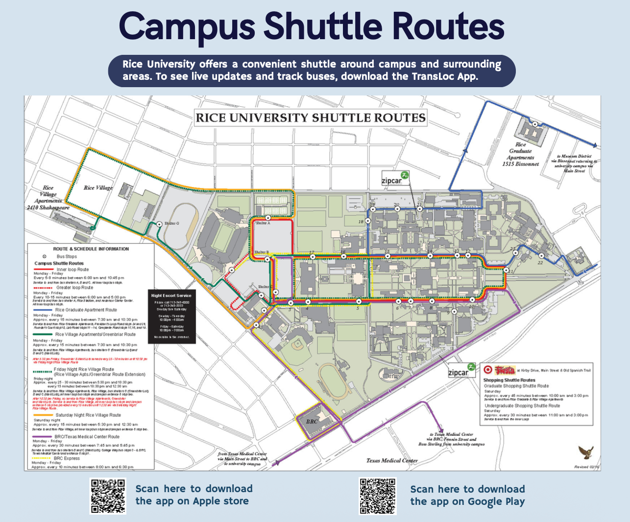 Campus Shuttle Routes Map